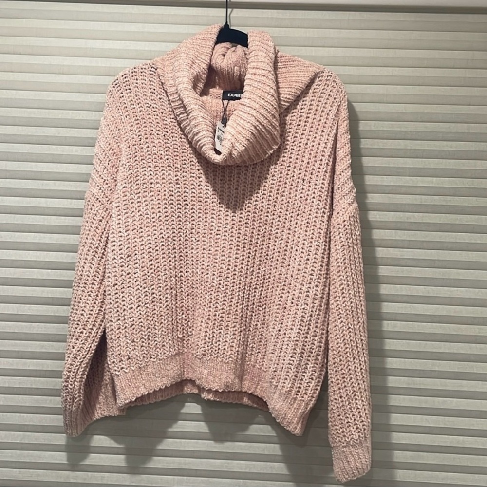 Express Blush Cowl Neck Sweater - Picture 3 of 4